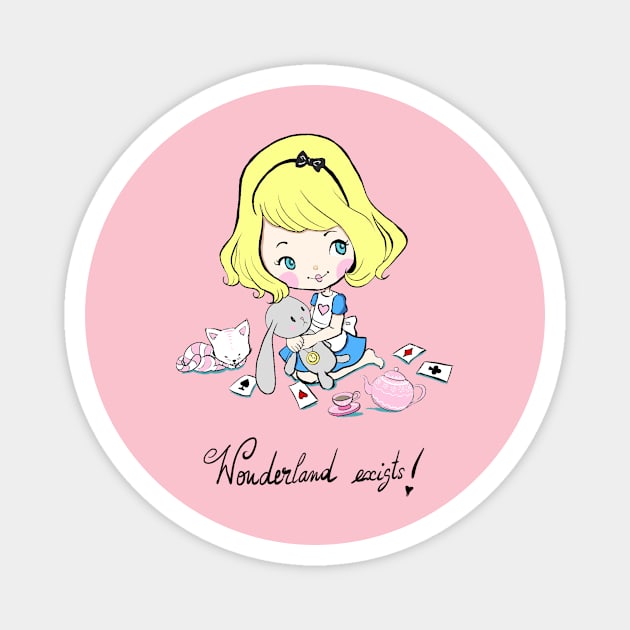 Wonderland exists Magnet by mapetitepoupee